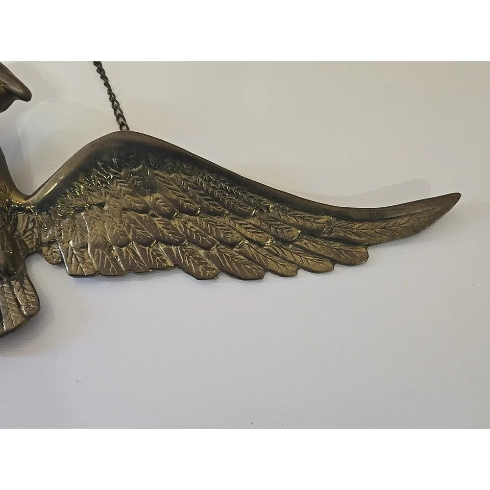 Vintage Brass Bald Eagle Wall Hanging Patriotic Americana USA Collectible Decor